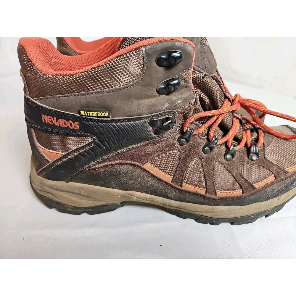 Nevados Men's Hiking Boots Size 13 Brown Orange Mid Waterproof Trail Outdoor Sho